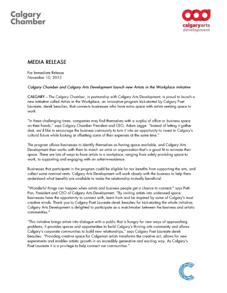 RELEASE - Artists in the workplace 10112015_Page_1